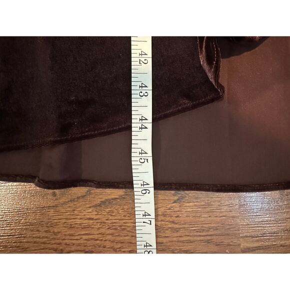 DKNY Women's Velvet Faux Wrap Midi Dress - Brown - Size 12 Elegant Style - Picture 9 of 9